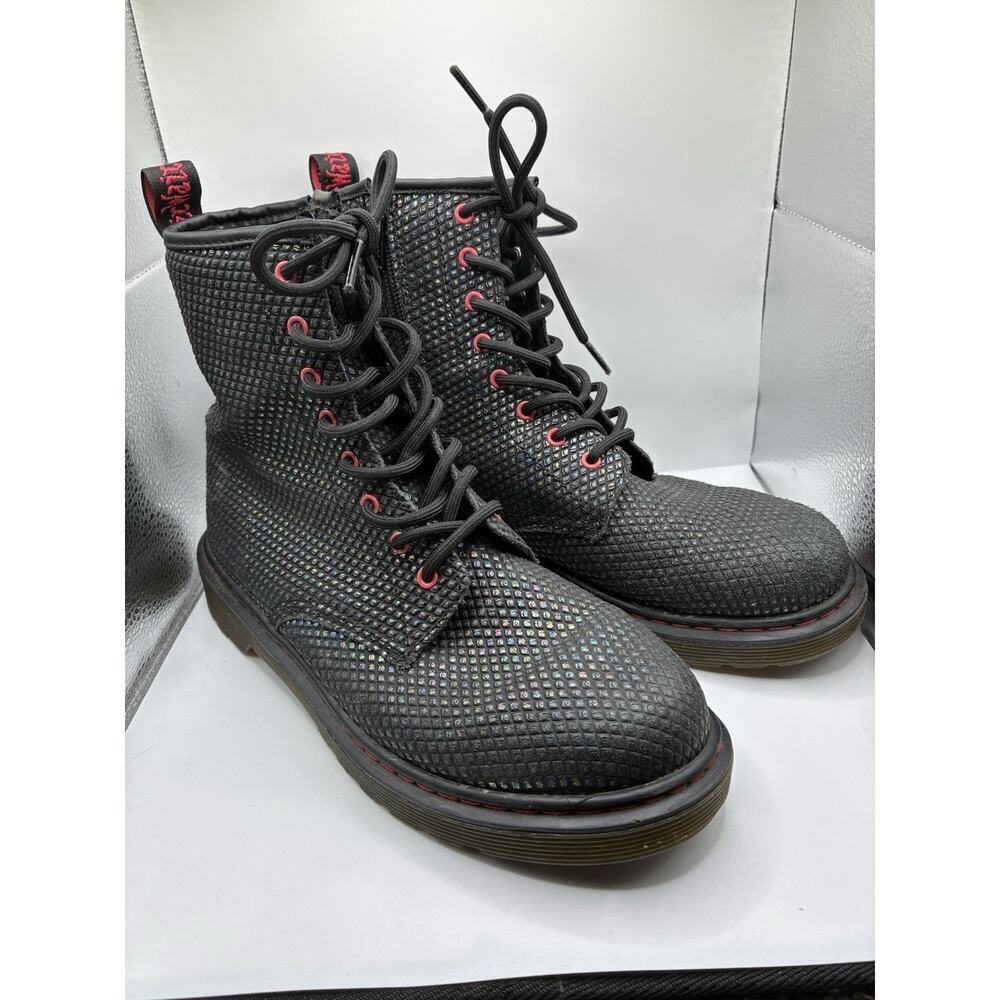 Dr Martens Delaney Yie Festival Edgy L 6 EU 37 Iridescent Snake Combat Boots